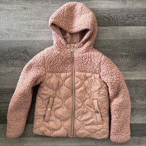 MICHAEL by Michael Kors Girls Pink Puffer Hooded Coat Size 10-12y
